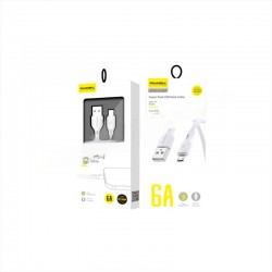 DC186C PAVAREAL CABLE USB A TYPE-C 6A 1M BLANCO (SIRVE A ANDROIR Y IPHONE)