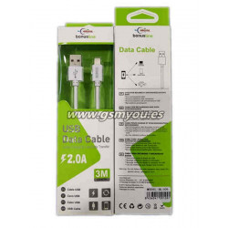 BL109 DATO CABLE LIGHTNING 2.0A 3M BLANCO