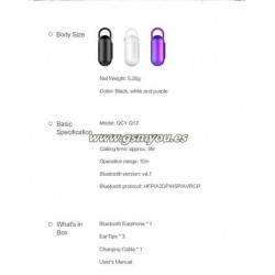 QCY-Q12 AURICULAR BLUETOOTH CSR4.1 MICROFONO MUSICA BLANCO
