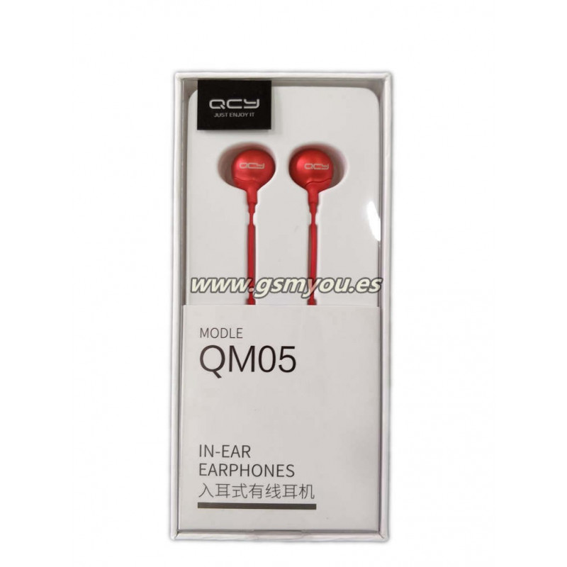 QCY QM05 AURICULAR CON CABLE MICROFONO ROJO QCY QM05 AURICULAR CON CABLE MICROFONO ROJO