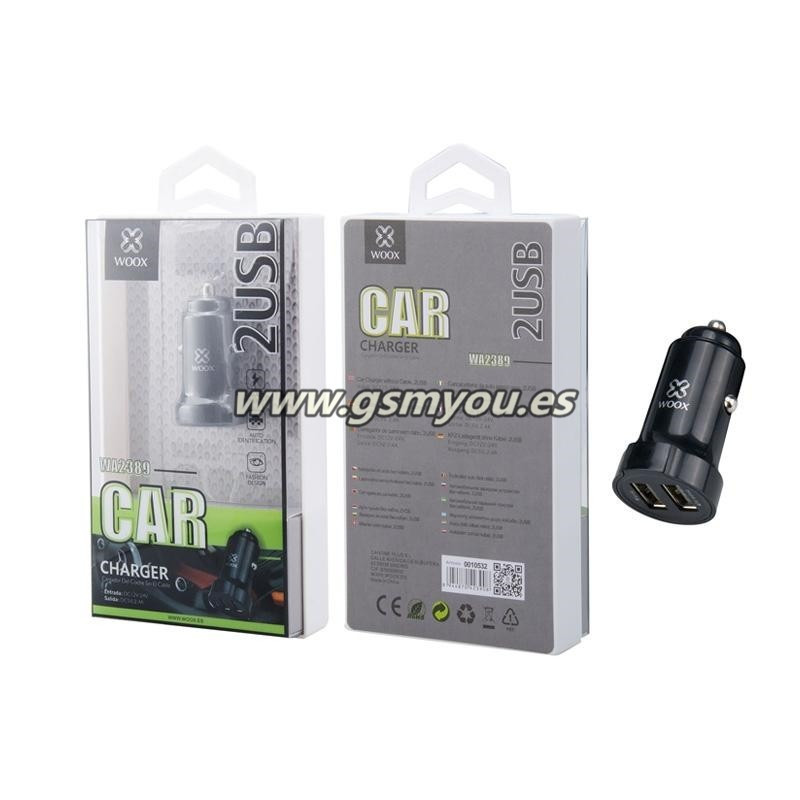 WOOX WA2389 ADAPTADOR DE COCHE 2USB NEGRO WOOX WA2389 ADAPTADOR DE COCHE 2USB NEGRO